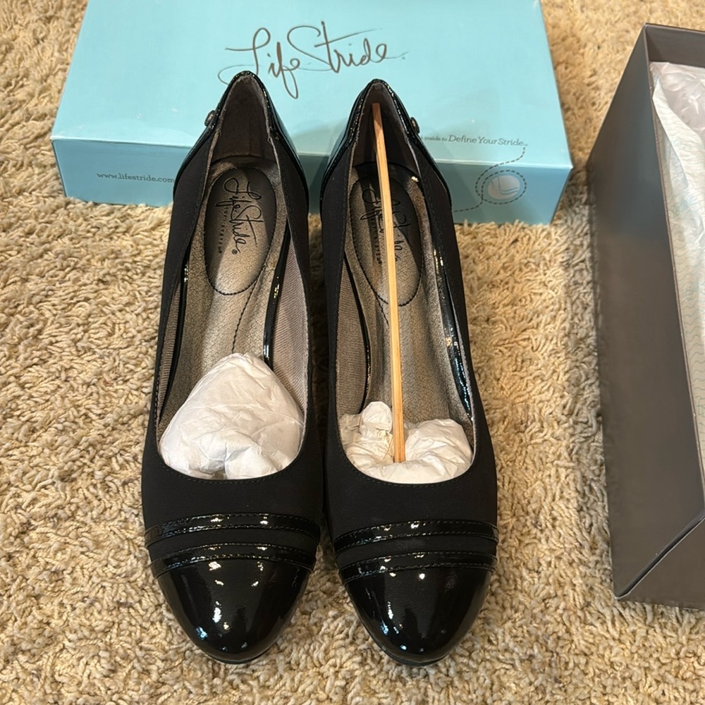 Black Life Stride Juliana Black Micron shoes. 10M. Worn once to a brief event.